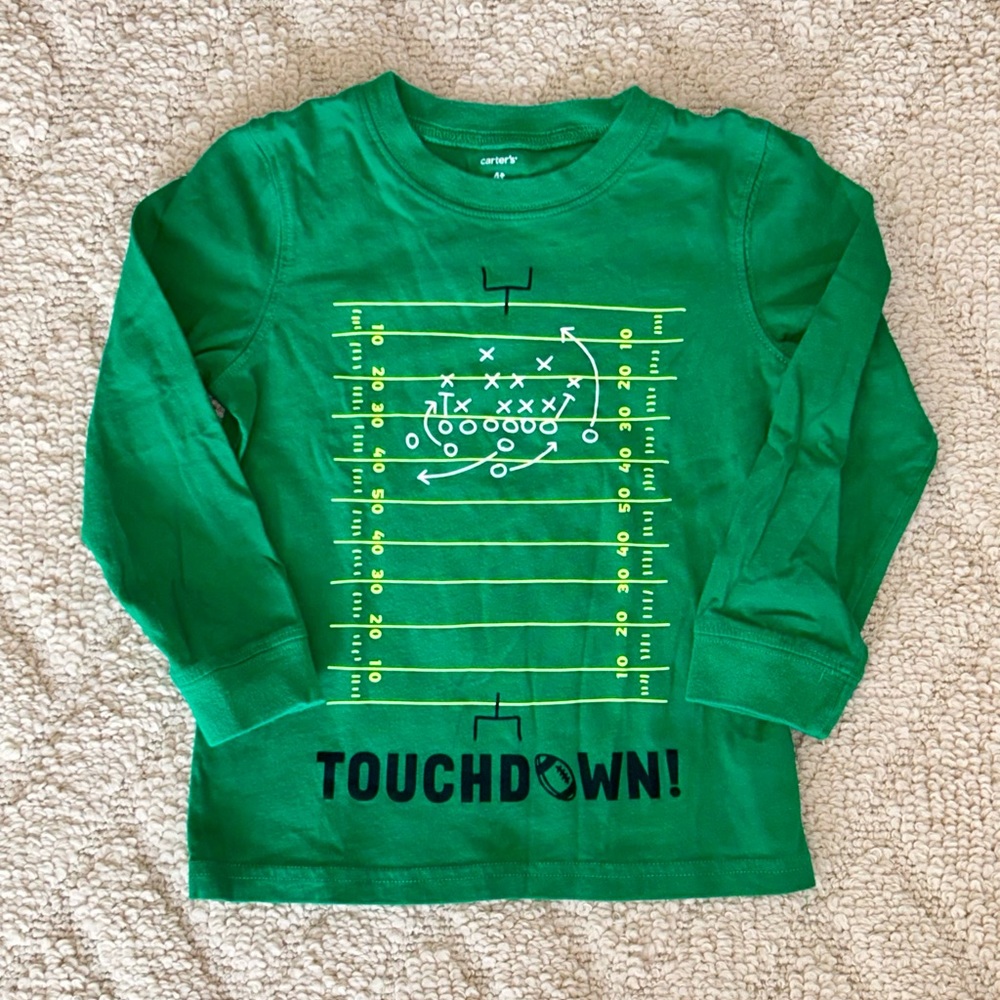Boys Carter’s Long Sleeved Football Tee Size 4T